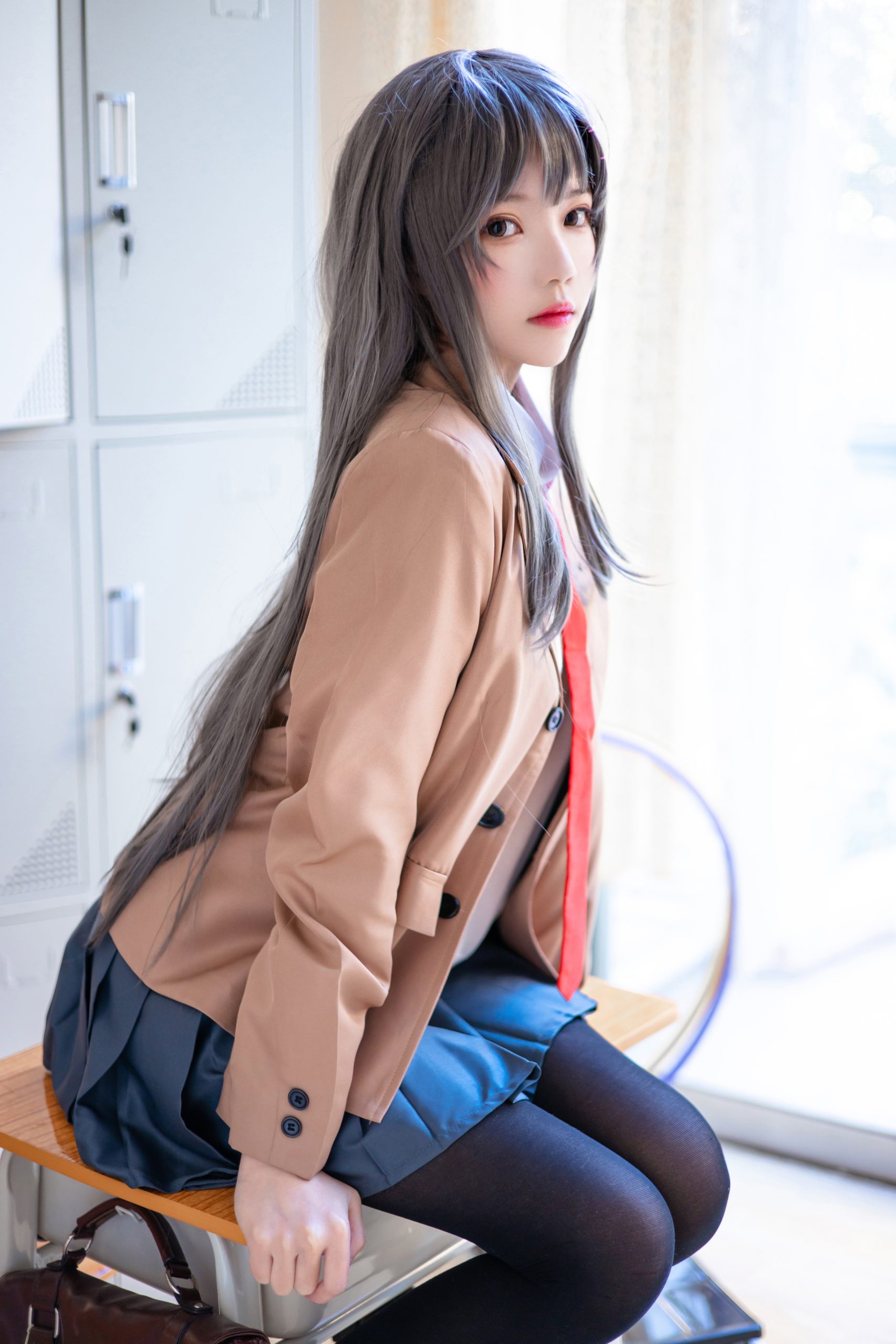 桜桃喵cos麻衣学姐+黑猫妹写真合集-长游分享网